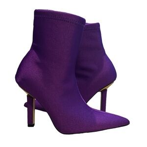 Good American Neoprene Ankle Boots Size 4 Purple NWOB